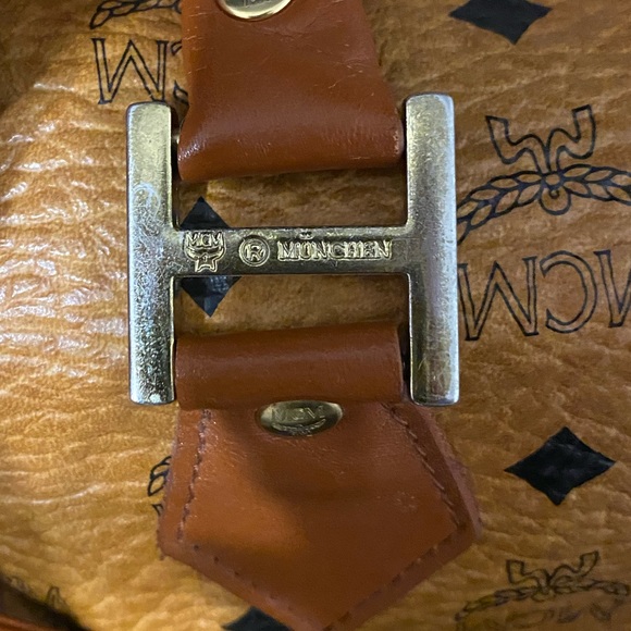 MCM Cognac Monogram Visetos Boston Bag with Crossbody Strap - Picture 3 of 16